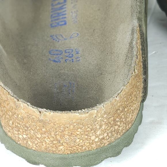 BIRKENSTOCK Women Arizona EU40 US9 Camo Green Birko-Flor SoftFB Slide Sandals - Picture 14 of 16